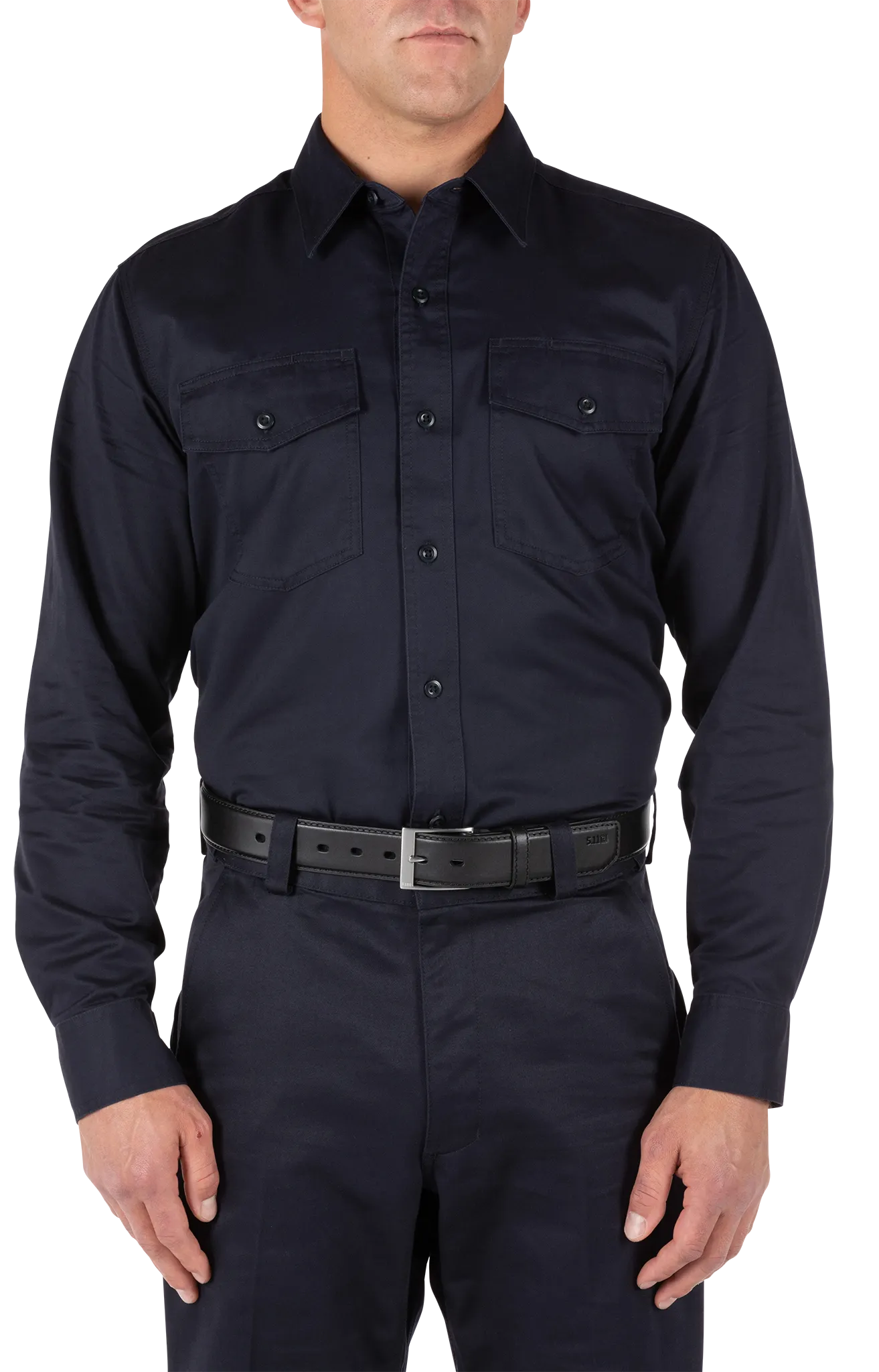 5-72515720L Company Long Sleeve Shirt, Fire Navy - Regular Large