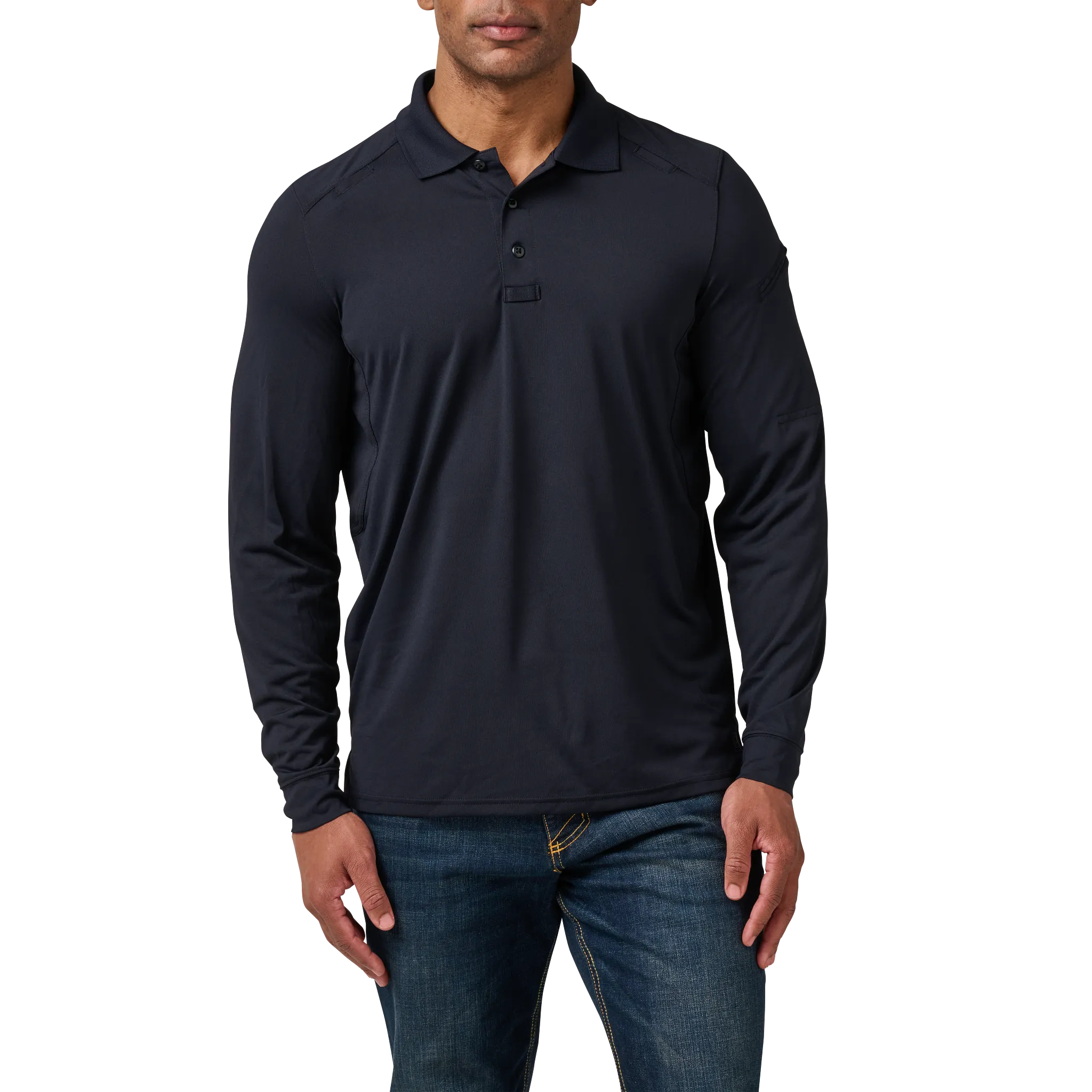 5-420227242XLR Helios Long Sleeve Polo Shirt for Mens, Dark Navy - 2XL - Regular