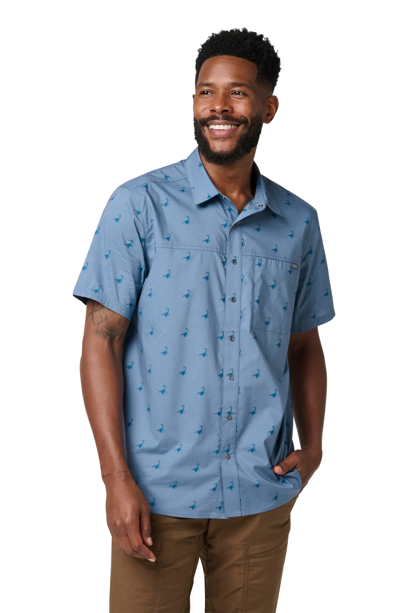 WAAC プリント柄シャツ サイズ2 Wyatt Print Short Sleeve Shirt