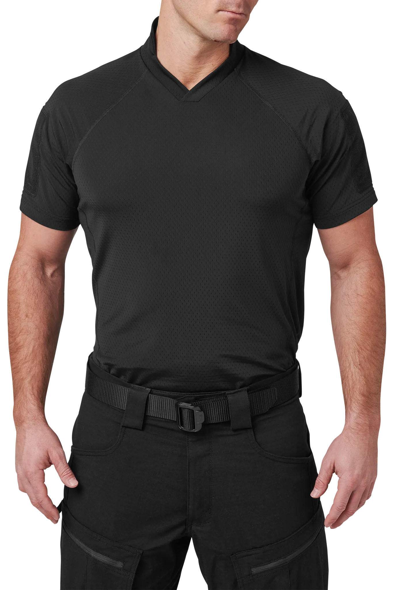 5-41288019MR Men Short Sleeve Shirt, Black, Regular - Medium