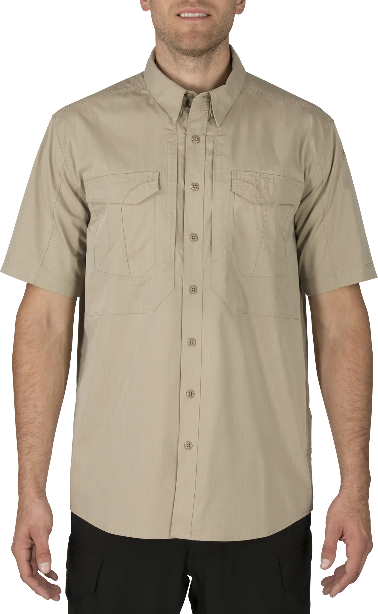 5-71354ABR055M Stryke Short Sleeve Shirt, Khaki - Medium