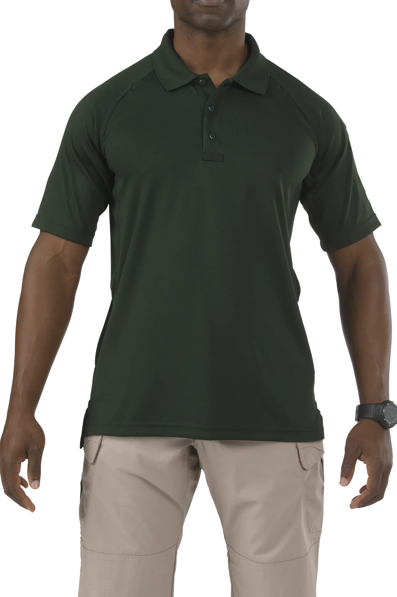 5.11 Tactical Synthetic Knit Performance Polo Short-Sleeve Shirt for Men - L.E. Green