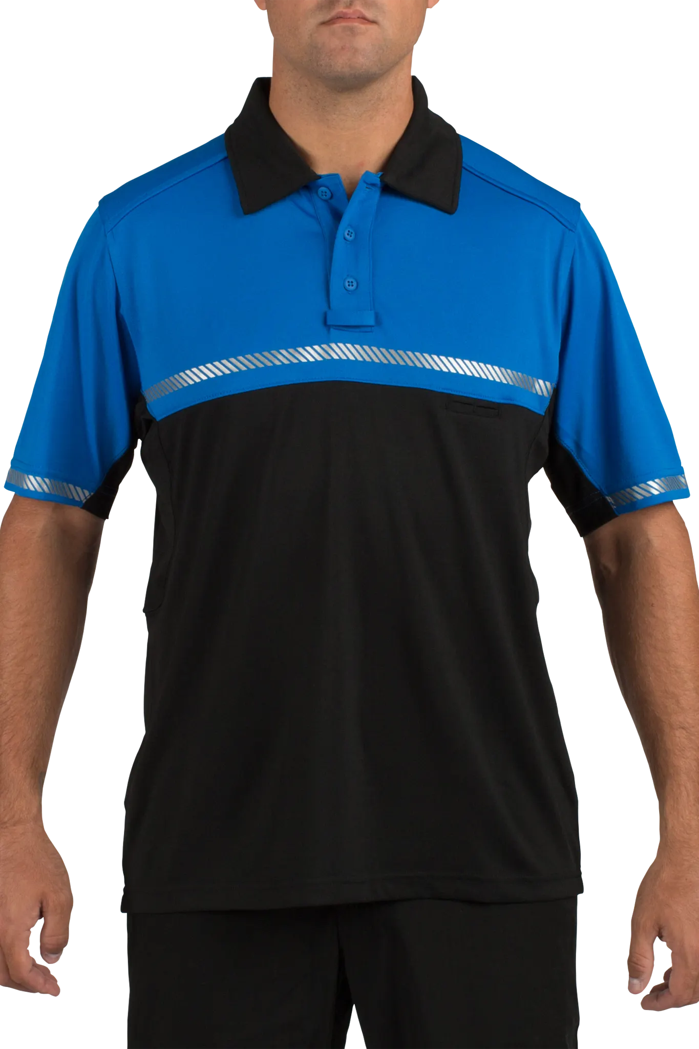 Tactical Polo Shirt, Polyester, Blue, 3XL