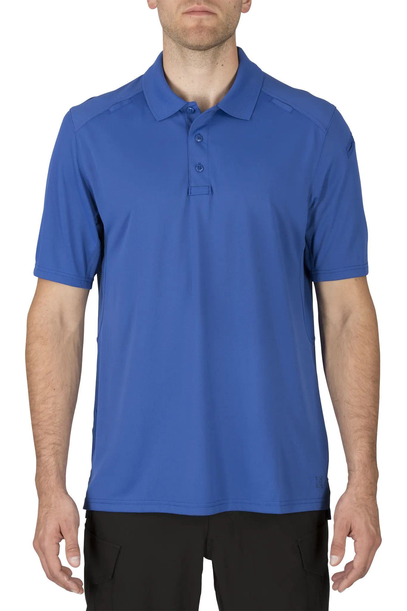 Men's Tactical Polo Shirt, 100% Polyester, Button, 0 Pocket(s), Royal Blue, S