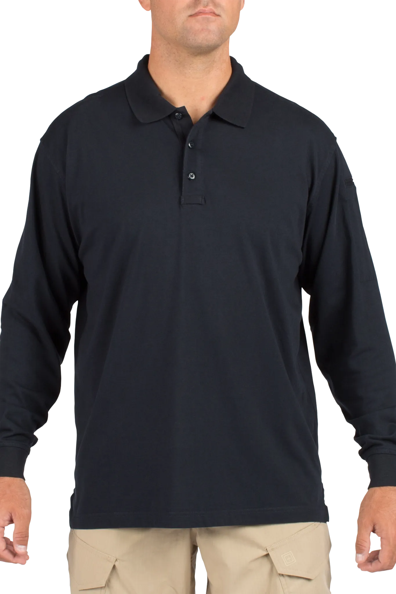 Tactical Polo Shirt, 100% Cotton, Button, Navy, 2XL