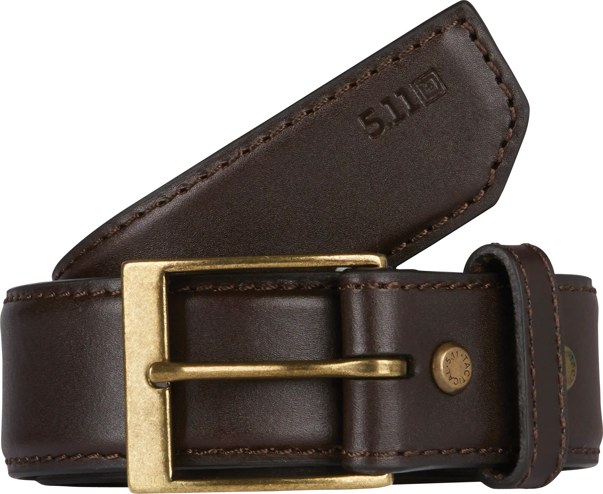 Duty Belt, Leather, Brown, XL, Buckle
