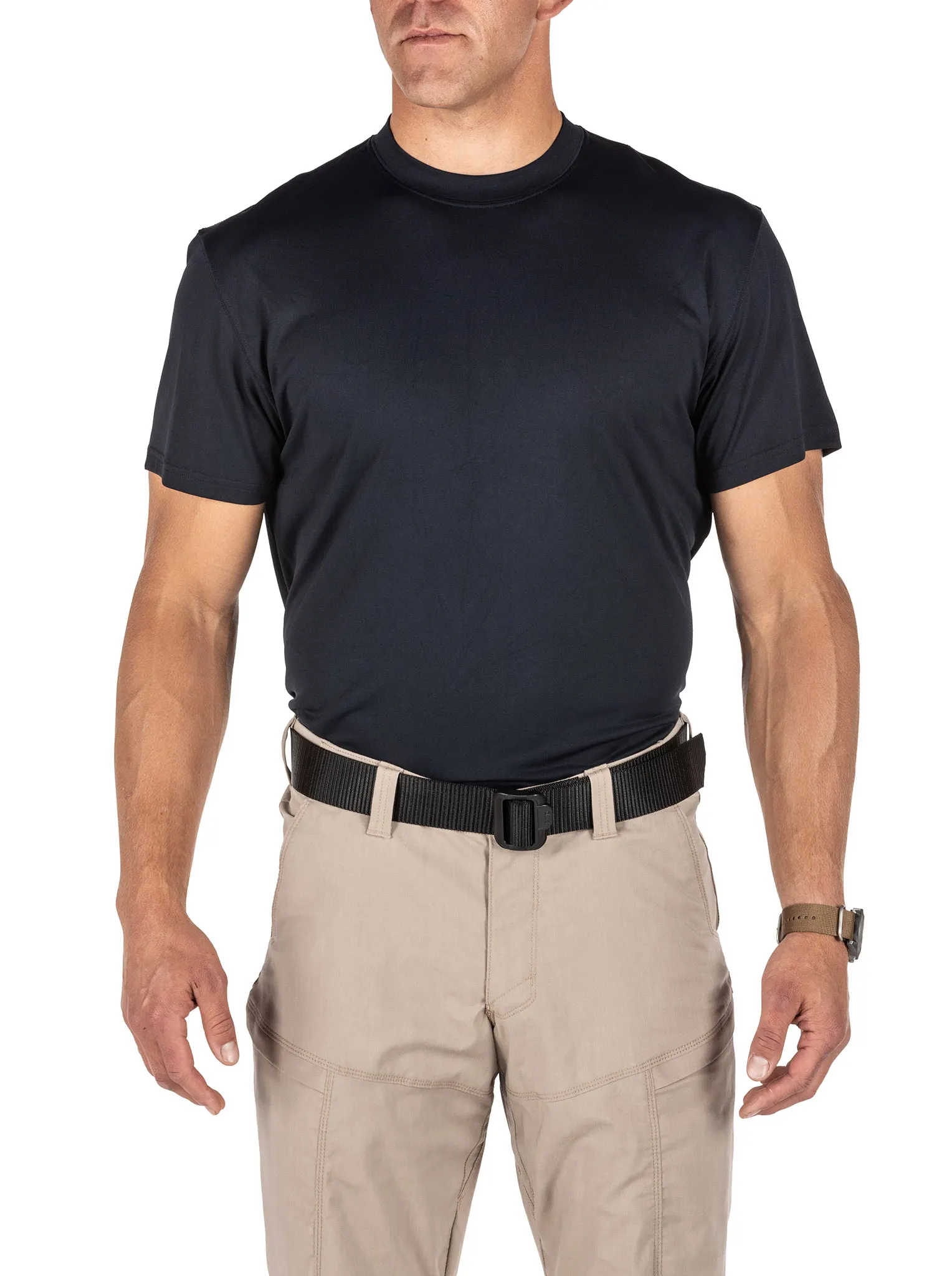 5-40174724L Performance Utility Short Sleeve T-Shirt for Mens, Dark Navy - Large - Pack of 2