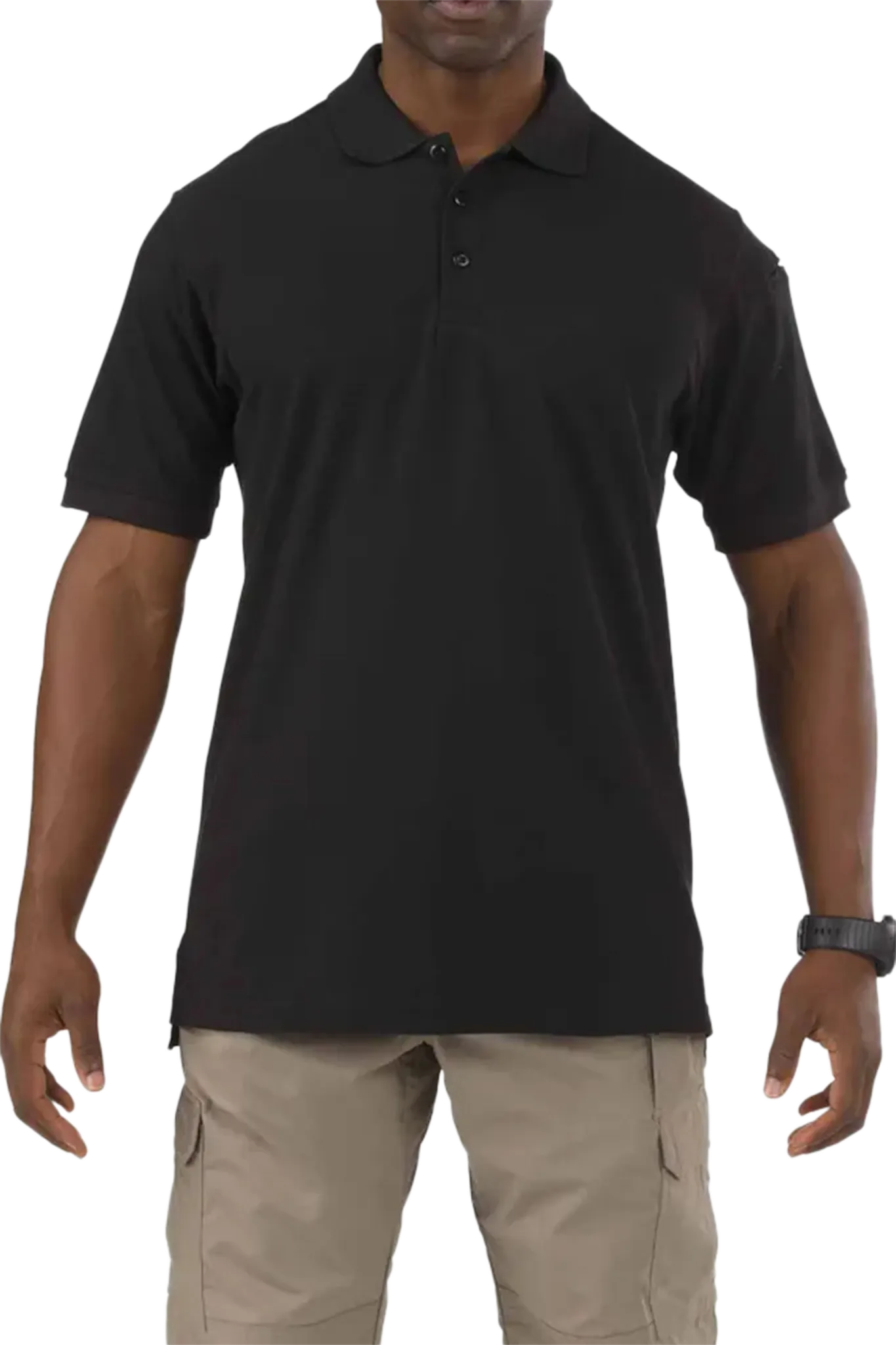 Tactical Polo Shirt, 40% Polyester, 60% Cotton, (3) Melamine Button Fronts, 2 Pocket(s), White, 3XL