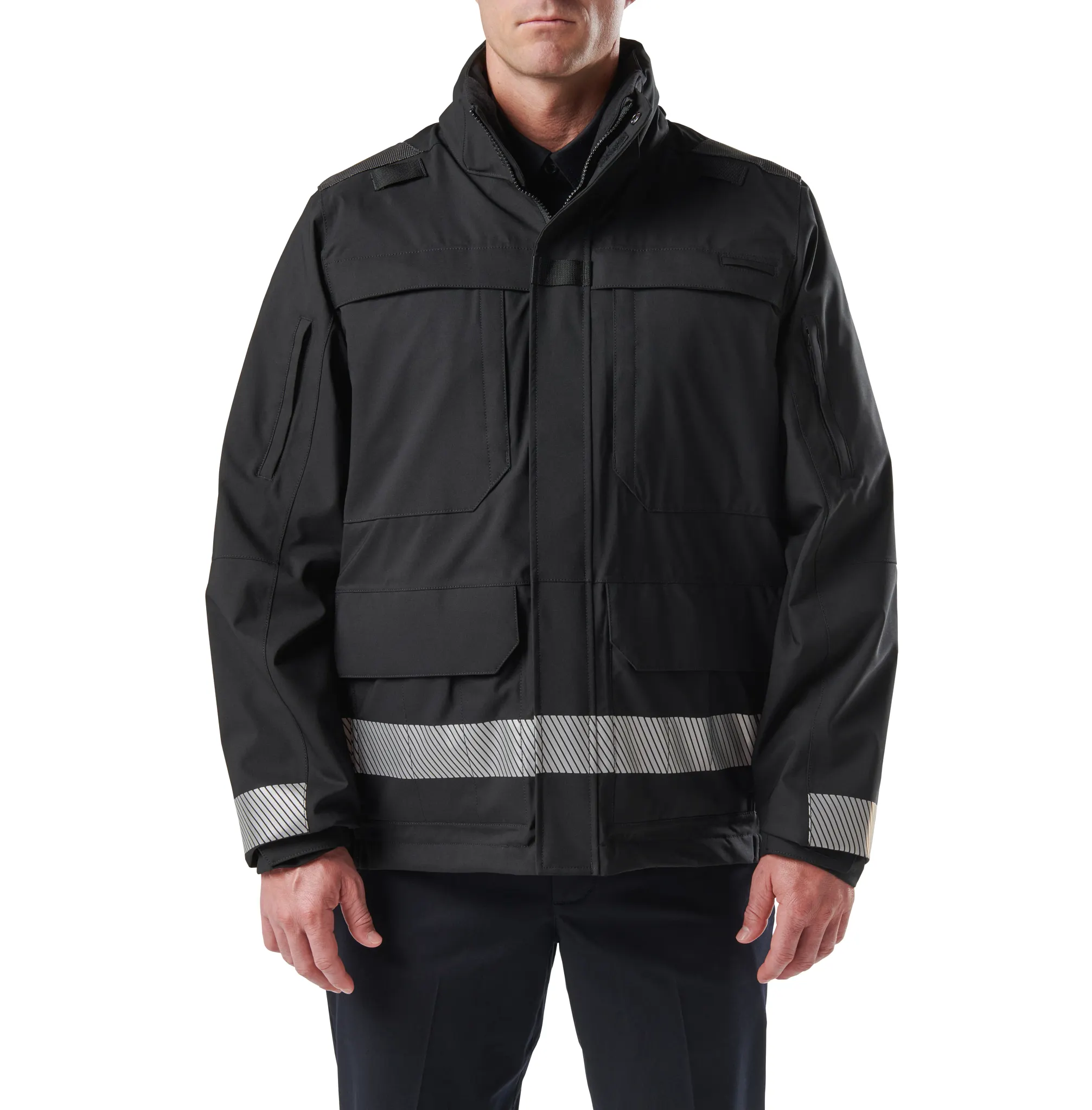 5-48378ABR019M Mens Responder Parka 2.0 Tactical Jacket, Black - Medium