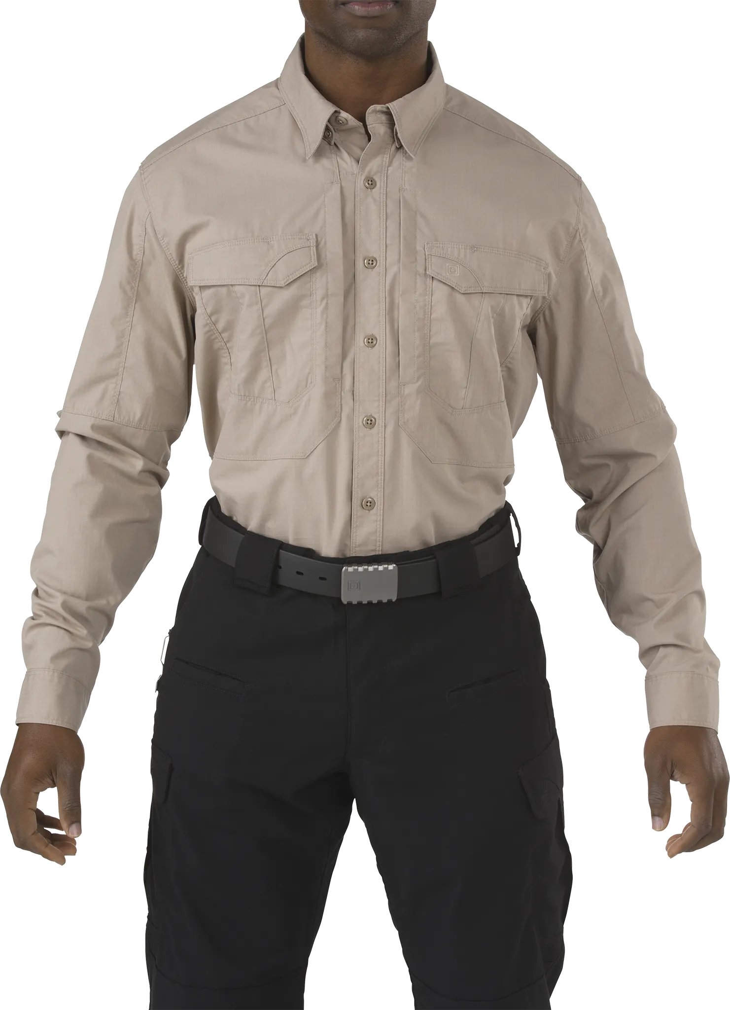 5-72399ABR055S Stryke Long Sleeve Shirt, Khaki - Small