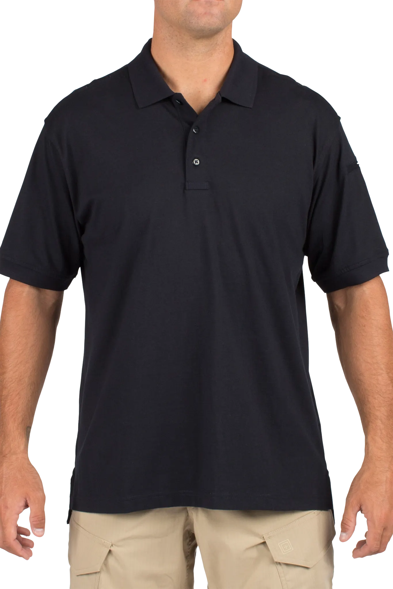 Tactical Polo Shirt, 100% Cotton, Button, Navy, 2XL