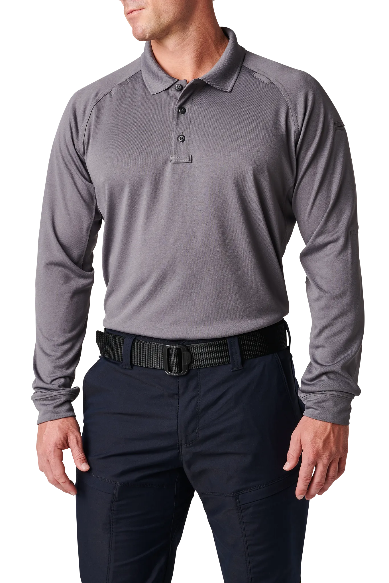 5-72049092L Performance Long Sleeve Polo for Mens - Storm - Large