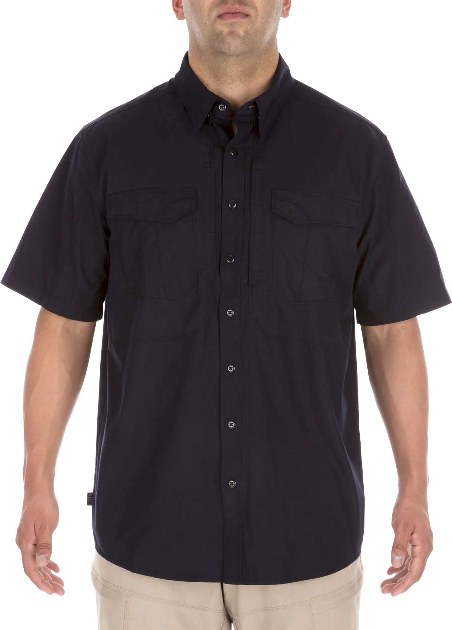 5-71354ABR724S Mens Stryke Short Sleeve Shirt, Dark Navy - Small