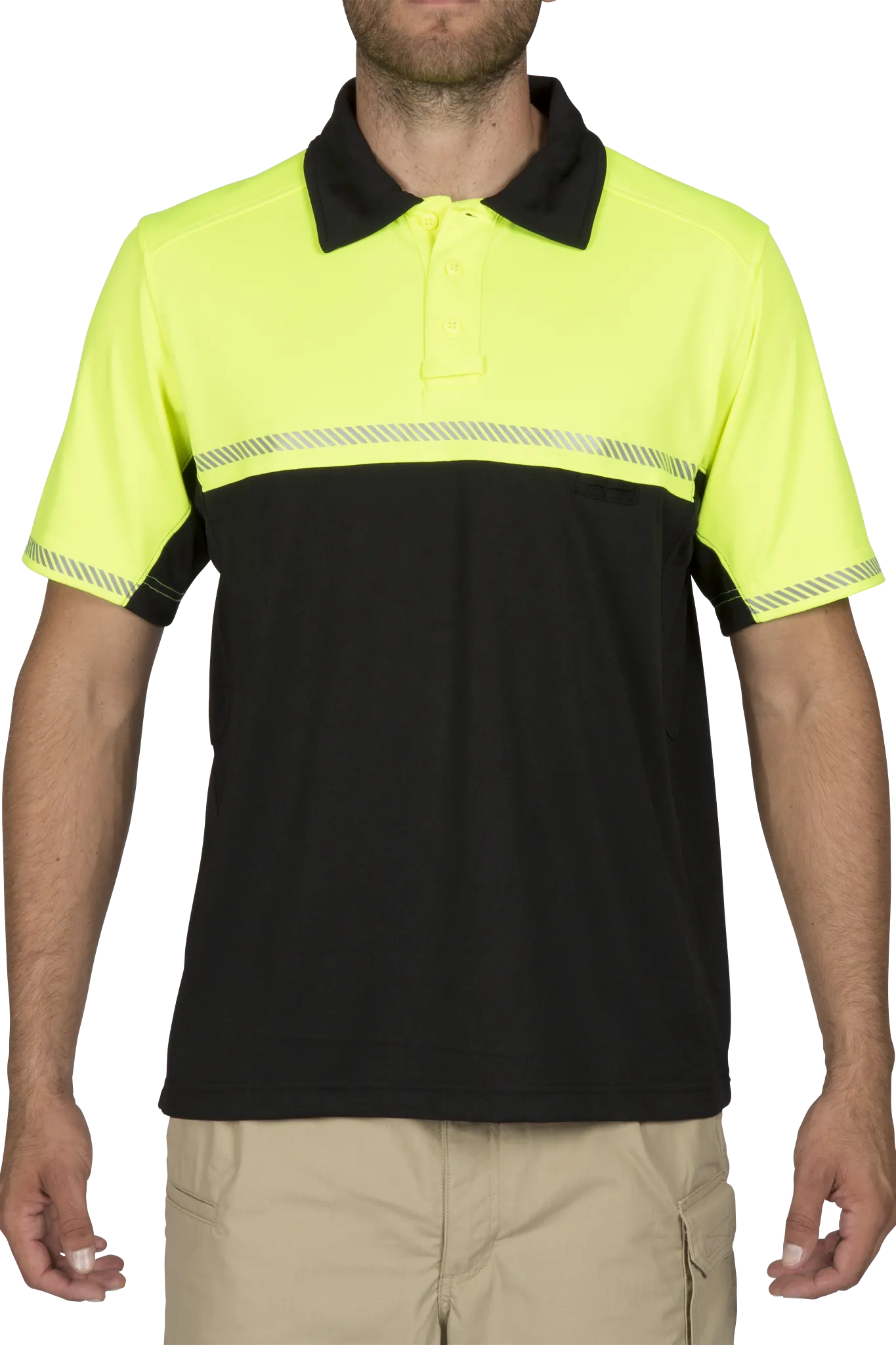 5-713223203X Bike Patrol Short Sleeve Polo, Reflective Yellow - 3XL